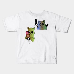 baby raccoon eating icecream Kids T-Shirt